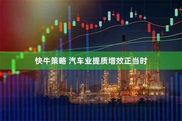 快牛策略 汽车业提质增效正当时
